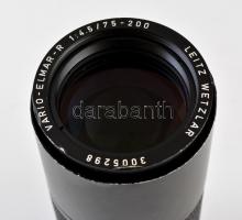 Leitz Vario-Elmar 75-200mm f/4.5 Leica-R bajonettes teleobjektív, optikailag hibátlan, külsején apró...