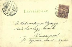 1901 Lady head in flower. Art Nouveau, litho (EK)