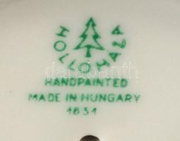 Hollóházi porcelán figurapár, kézzel festett, jelzett, hibátlan, 20,5×15 cm