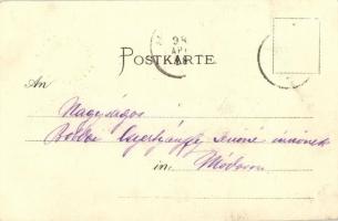 1898 Zugspitze m. Münchenerhaus. No. 47. Verlag v. Jos. Seiling, München / Mountain with a human fac...