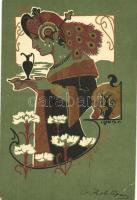 1902 LOrfévrerie / The Goldsmith. Art Nouveau, litho s: Lessieux (EK)