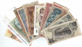 16db-os vegyes külföldi bankjegy tétel, közte Kolumbia, Argentína, Jugoszlávia, Románia T:I-III- sza...