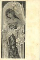 Art Nouveau lady. Série 950. Clément, Tournier & Cie. Geneve s: Mary Golay (fl)