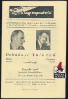 1936 dohnányi Ernő és Jacques Thibaud szonátaestje, Kerpely Jenő közreműködésével, 11p