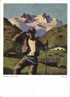 Sommer auf der Alm. Verlag Alfons Walde, Kitzbühel, Tirol s: Alfons Walde