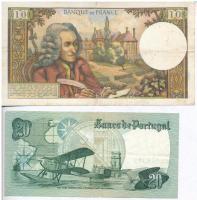Franciaország 1970. 10Fr + Portugália 1978. 20Esc T:III-III-
France 1970. 10 Francs + Portugal 1978...