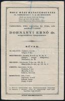 1924-1936 6 db koncertműsorlap (Dohnányi Ernő, Basiliedes Mária, Huberman, Szigeti, Csuka BÉla, Láng Erzsébet)