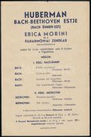 1924-1936 6 db koncertműsorlap (Dohnányi Ernő, Basiliedes Mária, Huberman, Szigeti, Csuka BÉla, Láng...