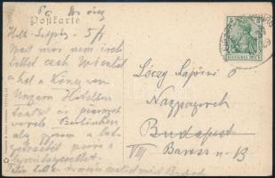 1910 Lóczy Lajos (geológus, 1849-1920) saját kézzel írt levelezőlapja feleségének Halleből