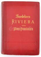 Karl Baedeker: Die Riviera das südöstliche Frankreich. Korsika. Leipzig, 1930, Karl Baedeker, XXXII+504 p. Térkép-mellékletekkel. Német nyelven. Kiadói aranyozott egészvászon-kötés,