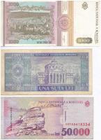 Románia 1966. 100L + 1991. 1000L + 1998. 1000L + 2000. 10.000L + 50.000L T:III
Romania 1966. 100 Le...