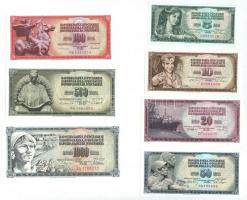 Jugoszlávia 1968. 5D + 10D + 50D + 1974. 20D  + 1978. 1000D + 1981. 500D + 1986. 100D T:I
Yugoslavi...