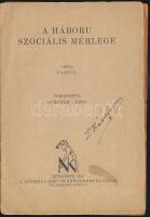 Parvus: A háború szociális mérlege. Fordította: Schöner Dezső. Bp.,1918, Népszava, (Világosság-ny.),...