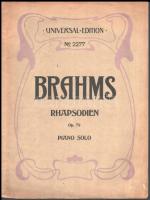 Brahms Rhapsodien Op. 79 Piano Solo, 19p