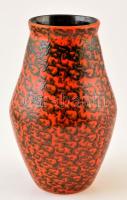 Tófej dekoratív váza, mázas kerámia, jelzett, apró kopásokkal, m: 24 cm