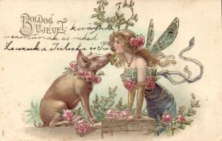 New Year Embossed Litho