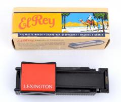 El Rey cigarettatöltő, eredeti dobozában, jó állapotban, h: 13 cm + Lexington cigarettatöltő