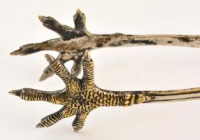 Fém cukorcsipesz, h: 15,5 cm