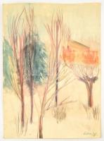 Élesdy jelzéssel: Kopár fák. Akvarell, papír, 42×30 cm