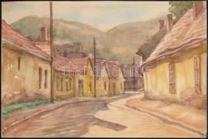 Sostarics Lajos (1896-1968): Óbuda, akvarell, papír, jelzés nélkül, 19×28 cm