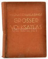 1936 Velhagen & Klasing Grosser Volks-Atlas. Herausgegeben von Dr. Konrad Frenzel, gerincnél sérült egészvászon kötésben