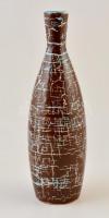 Dekoratív mázas kerámia váza, jelzett, apró kopásokkal, m: 33,5 cm