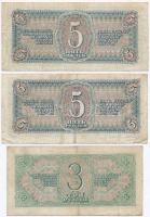 Szovjetunió 1938. 3R + 5R (2x) T:III,III- 
Soviet Union 1938. 3 Rubles + 5 Rubles (2x) C:F,VG