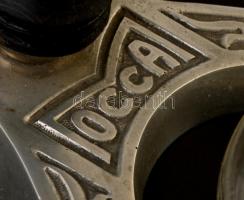 Retró Mocca kávéfőző, üveg, fém, h: 36,5 cm