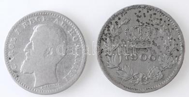 Románia 1900. 5b Cu-Ni + 50b Ag T:2-,3 Romania 1900. 5 Bani Cu-Ni + 50 Bani Ag C:VF,F