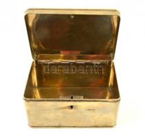 J. L. Hermann alpakka doboz, kulcs nélkül, 14×10×8 cm