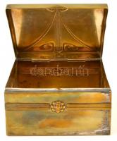 Szecessziós fém cukorkatartó doboz, 12×8×7 cm