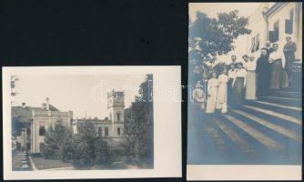 cca 1910 Azonosítatlan kastély és lakói, 2 db fotólap, 9×14 cm