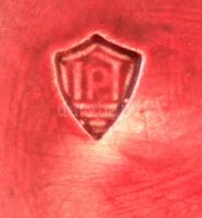 Jelzett fedeles váza, festett mázas kerámia, apró kopásnyomokkal, m: 26 cm