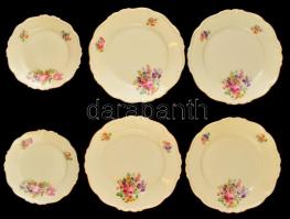 Edelstein Bavaria tányérok, 4 db süteményes + 2 db kisebb, matricás, jelzettek, apró kopásokkal, d: 20 ill. 15,5 cm