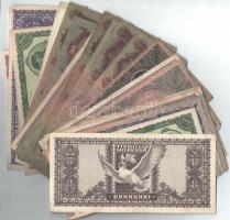 47db-os vegyes magyar pengő bankjegy tétel, közte 2db korona T:III,III-