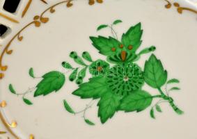 Herendi Apponyi mintás áttört kosár, kézzel festett, jelzett, apró kopásnyomokkal, 27×21 cm, m: 11,5...