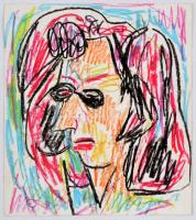 Cs. Németh Miklós (1934-2012): John Lennon. Akvarell, papír, jelzett, 27×24 cm