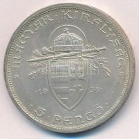 1938. 5P Ag "Szent István" T:1- Adamo P8.1