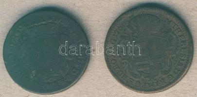 1760+1766. Rézdénár M.Theresia (2x) klf évszámmal T:3-/4+,4