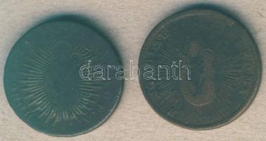 1760+1766. Rézdénár M.Theresia (2x) klf évszámmal T:3-/4+,4