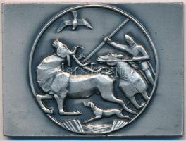 Olcsai Kiss Zoltán (1895-1981) 1971. "Vadászati Világkiállítás Budapest" ezüstözött Br pla...