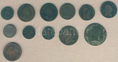 Ausztria/magyar verdejel 1762-1887. 1/4Kr (1x), 1Kr (8x) 4klf típus, 3Kr (2x) 2klf típus, 4Kr (1x) T...