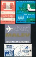 10 db MALÉV reklámcímke és beszállókártyák