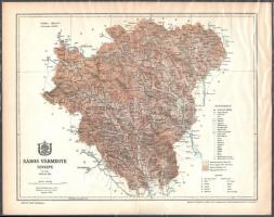 1894 Sáros vármegye térképe, tervezete: Gönczy Pál, Kiadja: Posner és Fia, 24×29,5 cm