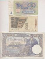 7db-os vegyes külföldi bankjegy tétel, közte Amerikai Egyesült Államok 1946-1949. (1928F) 2$ piros p...