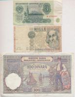 7db-os vegyes külföldi bankjegy tétel, közte Amerikai Egyesült Államok 1946-1949. (1928F) 2$ piros p...