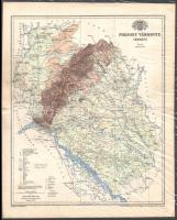 1897 Pozsony vármegye térképe, tervezete: Gönczy Pál, Kiadja: Posner és Fia, 30×24 cm