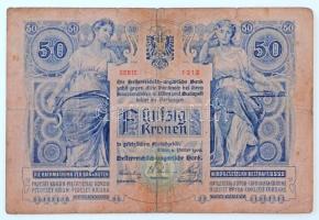 1902. 50K "1312 27249" T:III- lyuk, ragasztás
Hungary 1902. 50 Korona "1312 27249&qu...