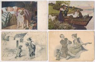 6 db RÉGI motívumlap: kutya / 6 pre-1945 motive postcards: dogs