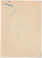 1940. 12db-os "Állami cukorjegy", "BILKY" felülbélyegzéssel T:III